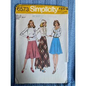 Simplicity 6573 pattern swing skirt maxi midi size 12